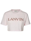 Lanvin Logo Embroidered Cropped T In Pink
