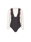 Fleur Du Mal Suspender Bodysuit In Black