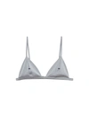 Fleur Du Mal Champagne Embroidered Luxe Triangle Bra In Mr. Grey