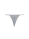 Fleur Du Mal Champagne Embroidered Luxe V String In Mr. Grey