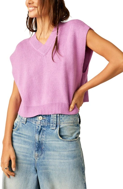 Free People Easy Street Sweater Vest In Beauty Berry