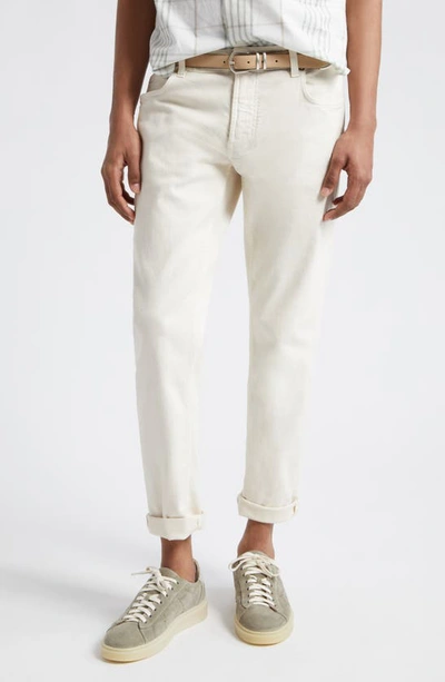 Eleventy Mid-rise Straight-leg Chinos In Weiss