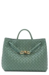 Bottega Veneta Medium Andiamo Intrecciato Shoulder Bag In Aloe