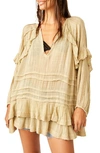 Free People Tamasi Ruffle Tunic In Lichen