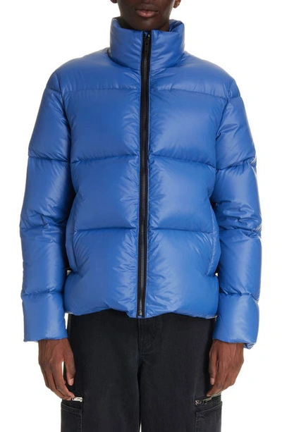 Givenchy Men's 4g Buckle Shiny Puffer Jacket In Royal Blue