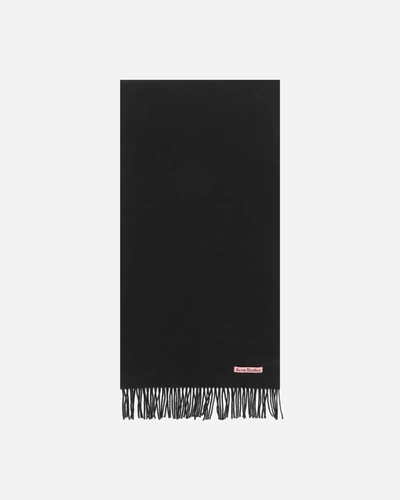 Acne Studios Fringe Wool Scarf In Black