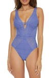 BECCA COLOR PLAY LACE ONE-PIECE SWIMSUIT