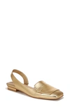 Franco Sarto Teagan Womens Leather Square Toe D'orsay In Gold