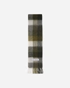 ACNE STUDIOS MOHAIR CHECKED SCARF TAUPE / GREEN / BLACK