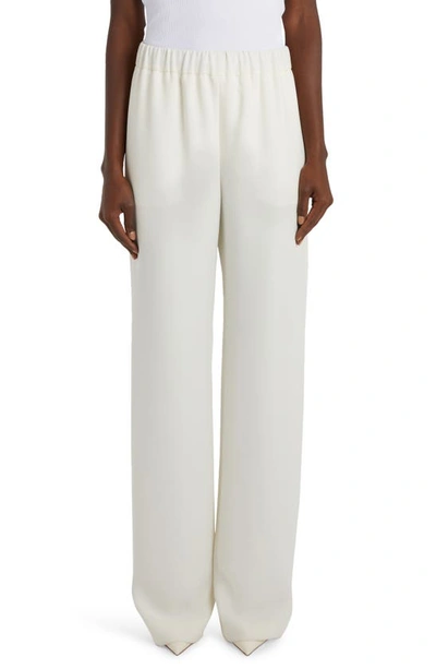 Valentino Silk Wide-leg Trousers In White