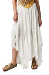 Free People Clover Handkerchief Hem Maxi Skirt In White