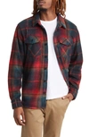 Dark Seas Plaid Fleece Button-up Shirt In Dark Navy