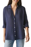 Michael Stars Leo Gauze Button Down Shirt In Admiral