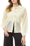BY DESIGN BY DESIGN JORDAN OPEN KNIT BUTTON-UP CARDIGAN