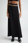 Rabanne Cutout Waist Jersey Skirt In Black