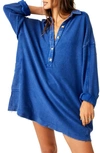 FREE PEOPLE WILDER OVERSIZE LONG SLEEVE COTTON POLO