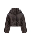 Nanushka + Net Sustain Aveline Cropped Padded Okobor Jacket In Coffee Ground
