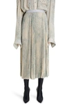 Balenciaga Printed Pleated Midi Skirt In Beige