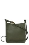 Longchamp Small Le Foulonné Leather Crossbody Bag In Kaki