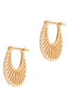 L'atelier Nawbar Flat Ray Diamond Hoop Earrings In 18ky Gold