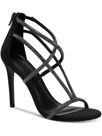 Inc Krista Womens Open Toe Ankle Strap Heels In Black