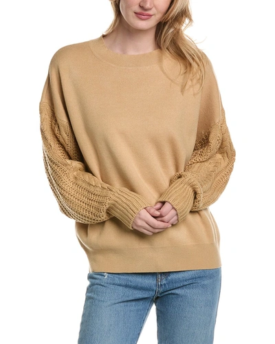 Luxe Always Knit Sleeve Sweater In Brown