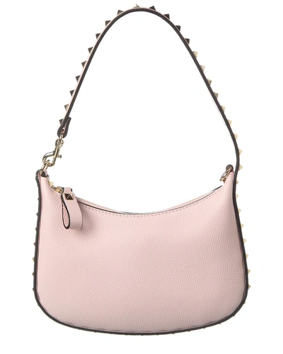 Valentino Garavani Rockstud Mini Leather Hobo Bag In Pink