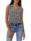 VINCE CAMUTO WOMENS V-NECK PRINTED TANK TOP