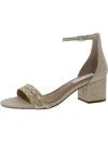 Steve Madden Irenee Womens Faux Leather Ankle Strap Heels In Multi