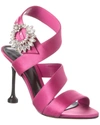 ALEXANDRE BIRMAN ANTONIA CRYSTALS SATIN SANDAL