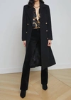 L Agence Olina Double-breasted Belted Coat In Black