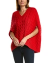 ST JOHN CABLE KNIT WOOL-BLEND PONCHO