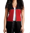 Angel Apparel Double Zip Reversible Long Vest In Blackred In Multi