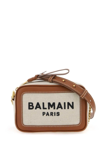 Balmain B-army Crossbody Bag In Brown,neutro