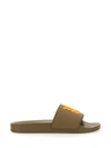 Palm Angels Slide Sandal In Green