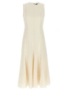 Theory Funnel-neck Admiral Crepe Sleeveless Midi Dress In White