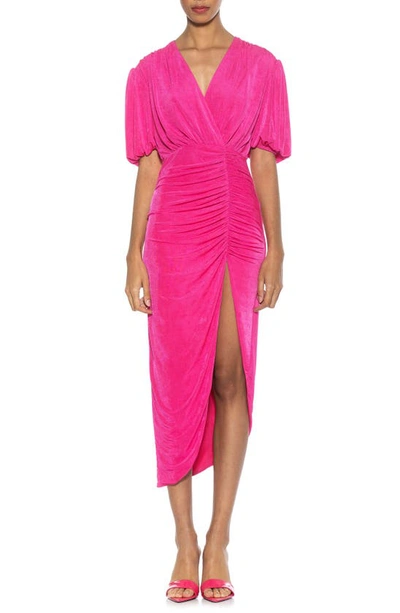 ALEXIA ADMOR ALEXIA ADMOR FERN V-NECK DRAPE SLIT DRESS