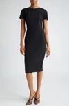 Victoria Beckham Fitted T-shirt Sheath Dress In Black