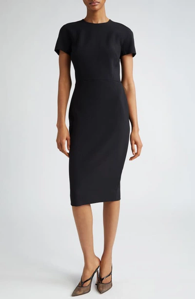 Victoria Beckham Fitted T-shirt Sheath Dress In Black