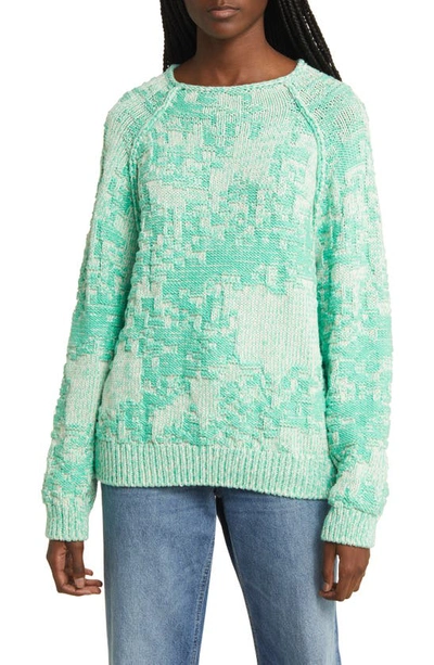 Closed Patterned Intarsia-knit Cotton Jumper In Green