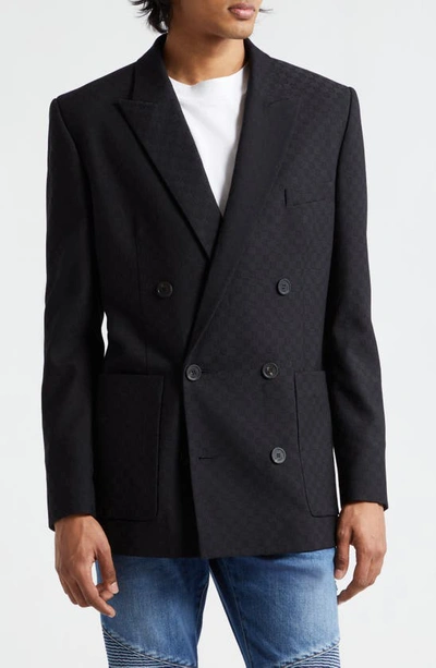 BALMAIN MONOGRAM WOOL JACQUARD SPORT COAT