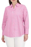 FOXCROFT MARY STRIPE STRETCH BUTTON-UP SHIRT