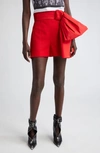 Alexander Mcqueen Tailored Bow Shorts In Lust Red