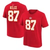 NIKE YOUTH NIKE TRAVIS KELCE RED KANSAS CITY CHIEFS PLAYER NAME & NUMBER T-SHIRT