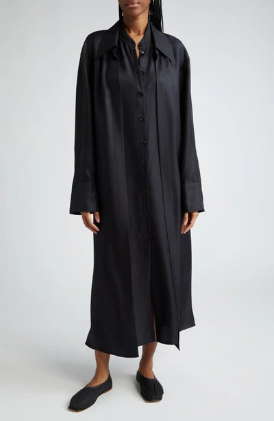 Rohe Silk Midi Dress In Noir