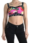 Dolce & Gabbana Multicolor Silk Cropped Bustier Corset Top In Multicolor