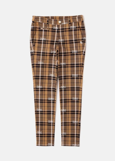 Pearly Gates Beige Cotton Stretch Calze Check Pants