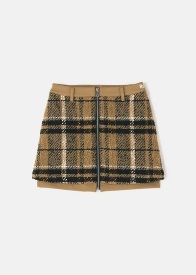 Pearly Gates Beige Texbrid Knit Check Skirt