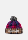 PEARLY GATES PEARLY GATES MULTICOLOR CHECK PATTERN BEANIE