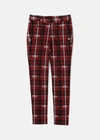 PEARLY GATES PEARLY GATES RED COTTON STRETCH CALZE CHECK PANTS